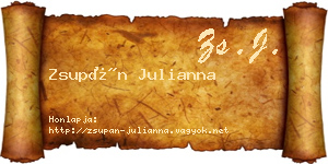 Zsupán Julianna névjegykártya