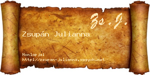 Zsupán Julianna névjegykártya